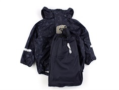 CeLaVi dark navy printed rain gear pants and jacket